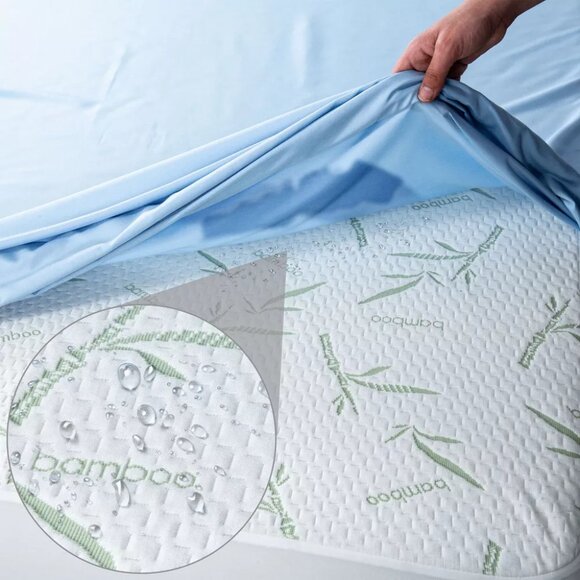 Lux Decor Collection Bamboo Mattress Protector Hypoallergenic Breath Waterproof - Picture 3 of 8